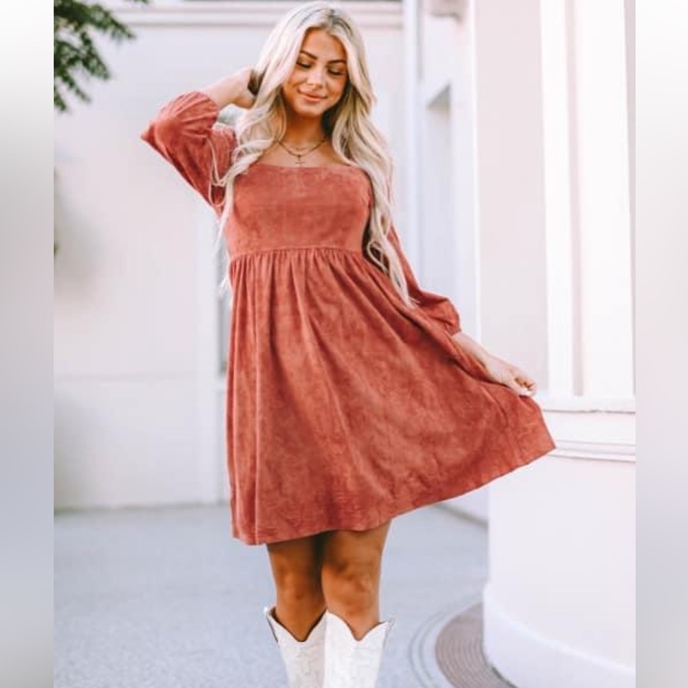 Zen Lily Sienna Cinnamon Sueded Dress•XL